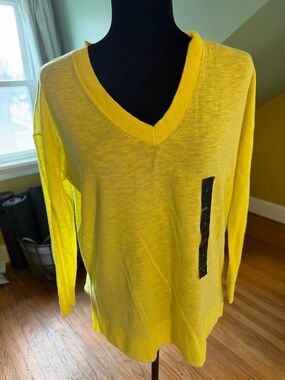 Banana Republic Yellow V-Neck Sweater
